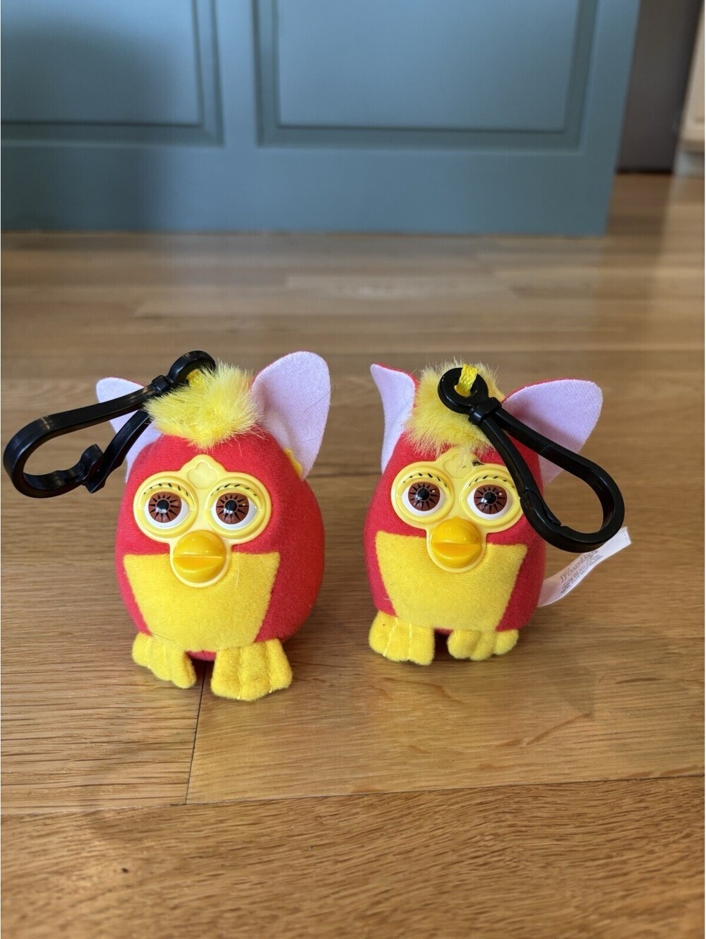 Vintage Furby 2000 McDonald's Happy Meal Toy Plush Clip On Keychain Lot Of 2